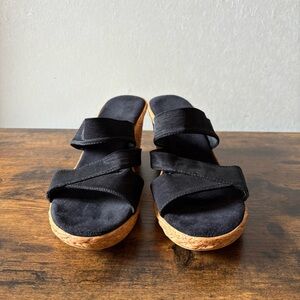 Black Wedge Sandals